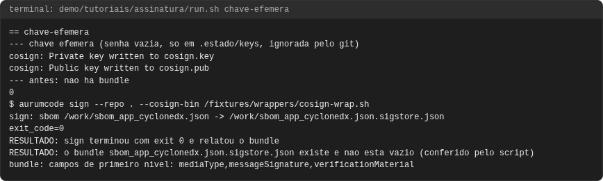 Terminal do caso chave-efemera