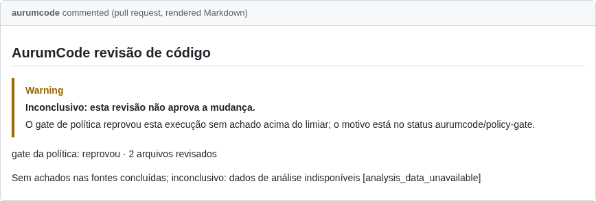 Comentário do PR do caso cache
