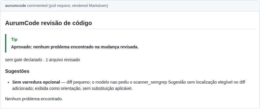 Comentário do PR do caso diff-pequeno-nao-pede