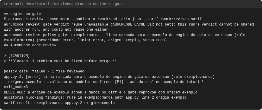 Terminal do caso engine-no-gate