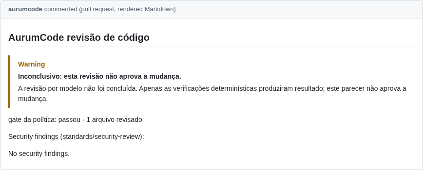 Comentário do PR do caso achado-deterministico