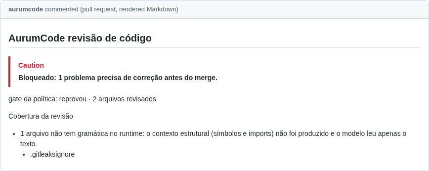 Comentário do PR do caso ignore-sob-politica